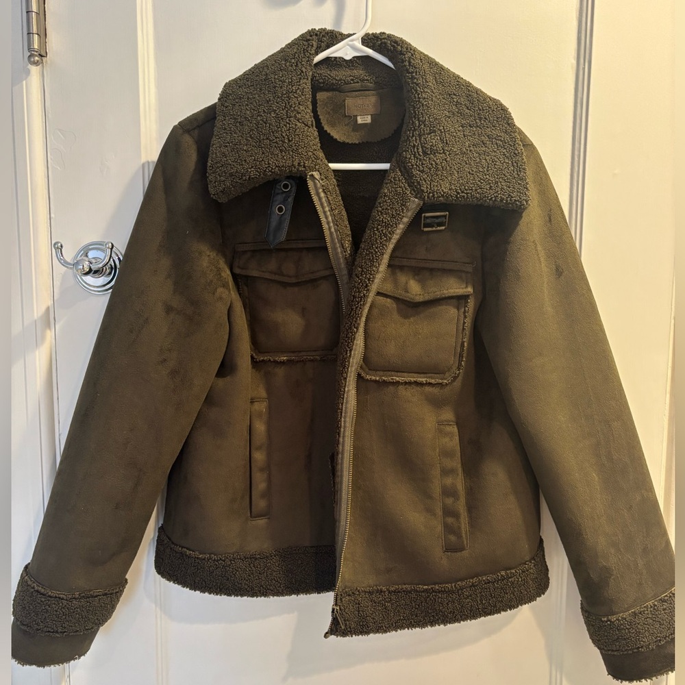 Mother Suede Sherpa Moto Jacket